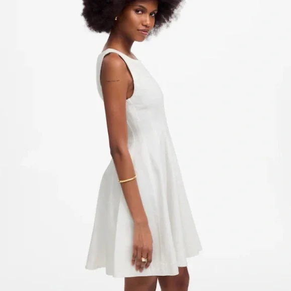 MADEWELL White Circle Mini Dress: Airy Denim Edition Size XXS - Picture 2 of 5